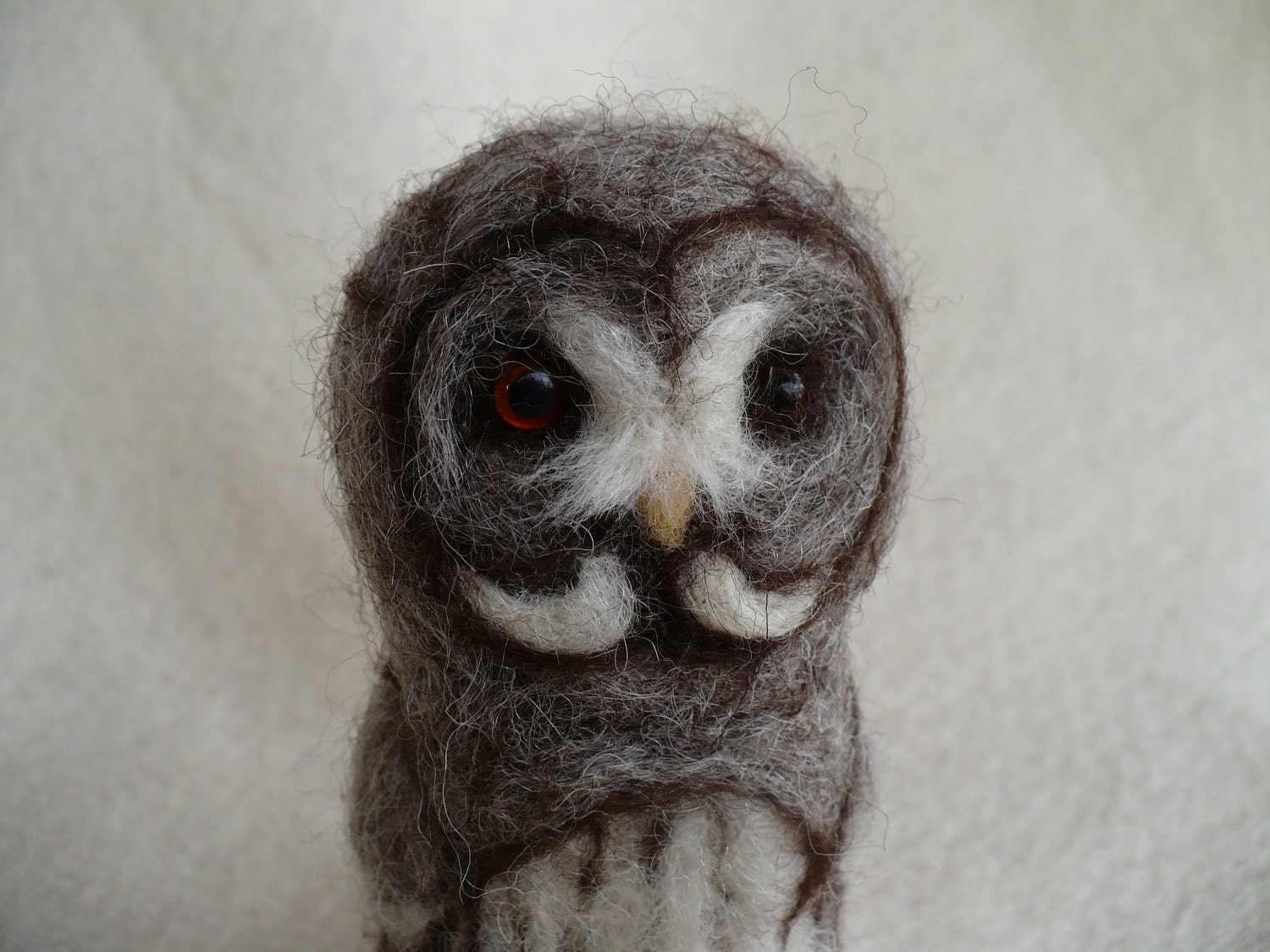Miniature Collectible Needle felted, Great Grey Owl, OOAK