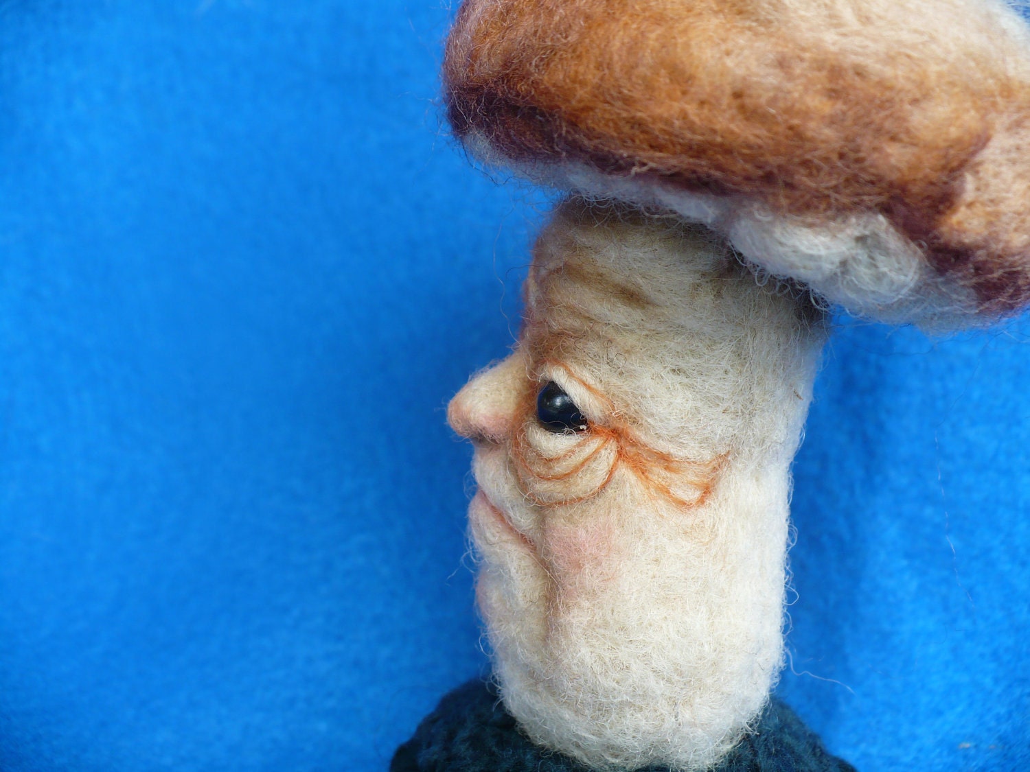 Needlecraft Needle felted Fairy Mushroom Toadstool Collectible Pincushion, OOAK