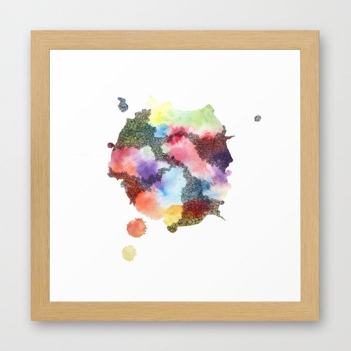 WHENEVER abstract watercolor art print in multicolor