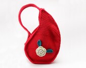 Crochet Bag Teardrop Handbag Summer Bag Red Purse Cotton Bag Unique Style Bag Fashion Women - CB0014 - Aimarro