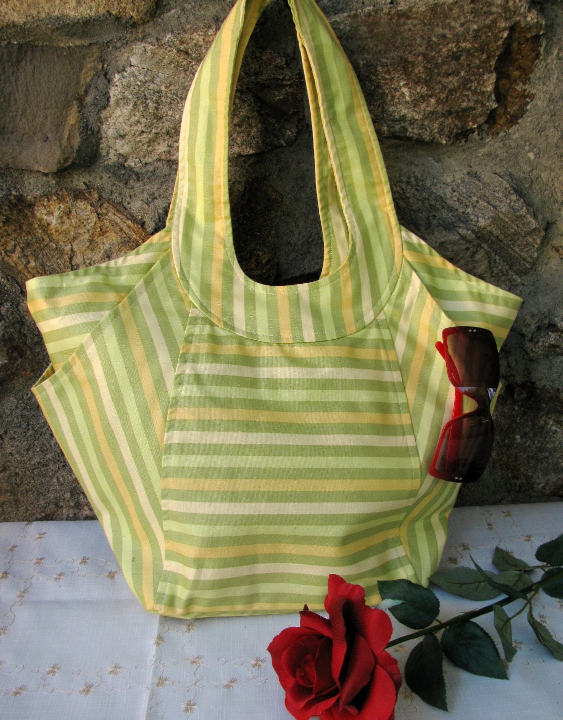 Handbag Large Canvas Shoulder Bag  Diaper Bag   Ready to Ship