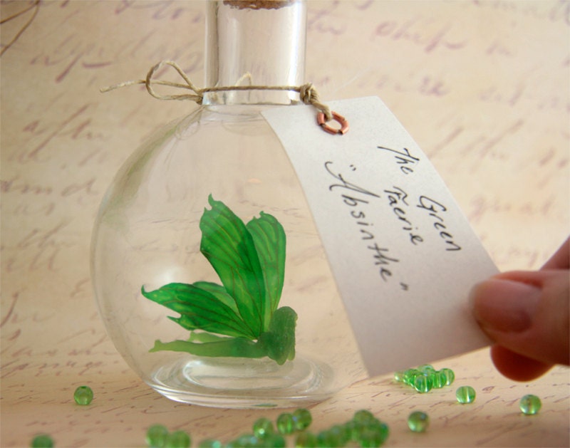 Faerie bottle - Absinthe, The Green Fairy MADE TO ORDER