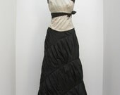 Silk taffeta draped dress