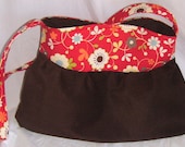 Brown Corduroy and Red/Moda Tote/Maddie Bag
