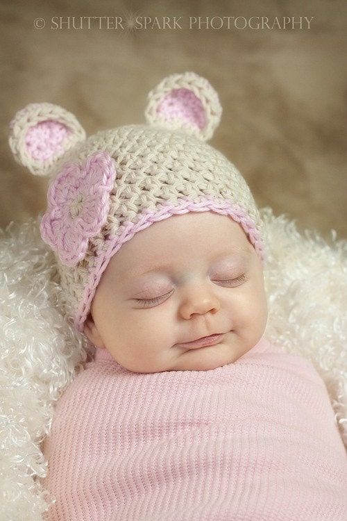 PDF Crochet PATTERN Download Sugar Bear Hat Sizes Preemie Newborn 0-6 Month 6-12 Month 12-24 Month 3-5 Years Sell What You Make