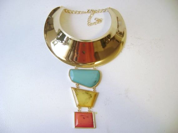 Free Shipping: Long Tribal Necklace, Ethnic Necklace, Funky Necklace, bold necklace, oversize necklace, chocker necklace,