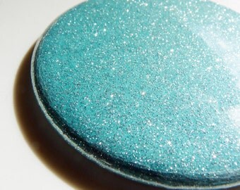Discotheque - Light Teal Glitter Pocket Mirror - Great Party Favor, Bridesmaid, Hostess Gift