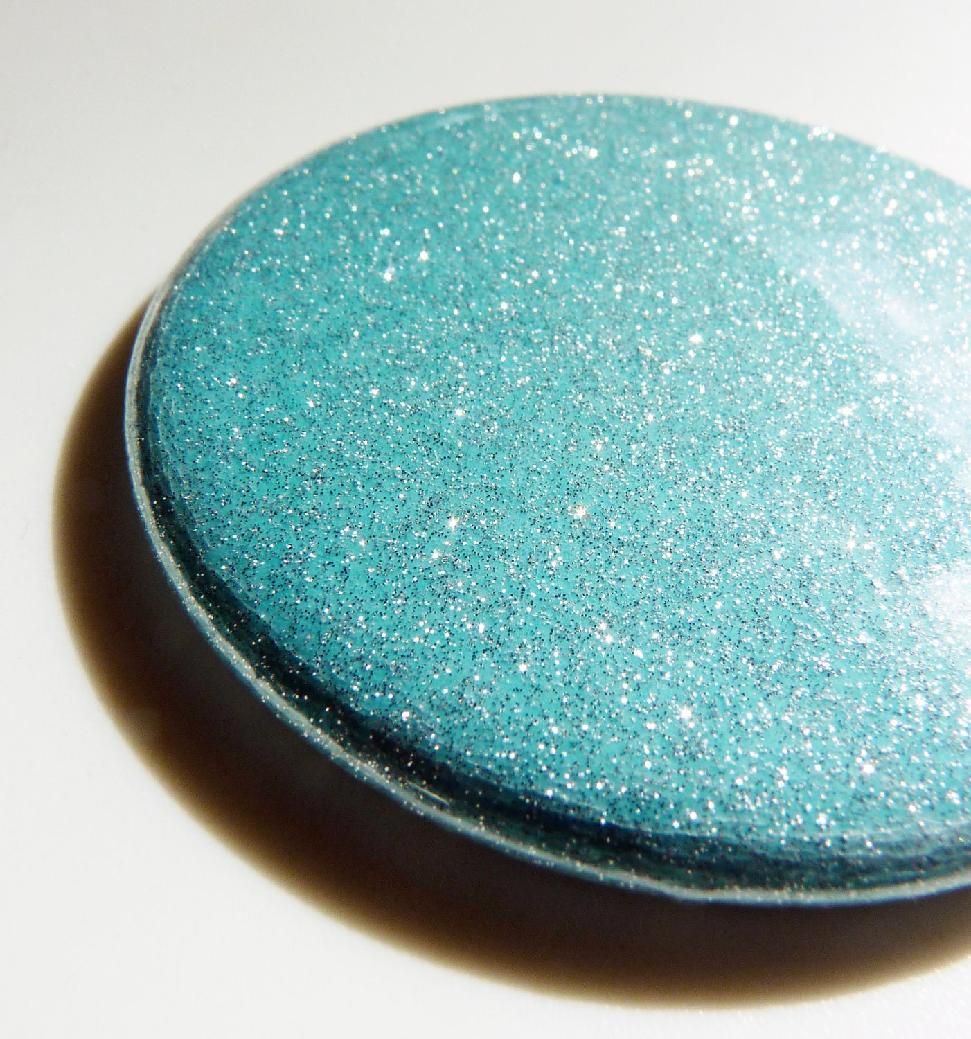 Discotheque - Light Teal Glitter Pocket Mirror - Great Party Favor, Bridesmaid, Hostess Gift