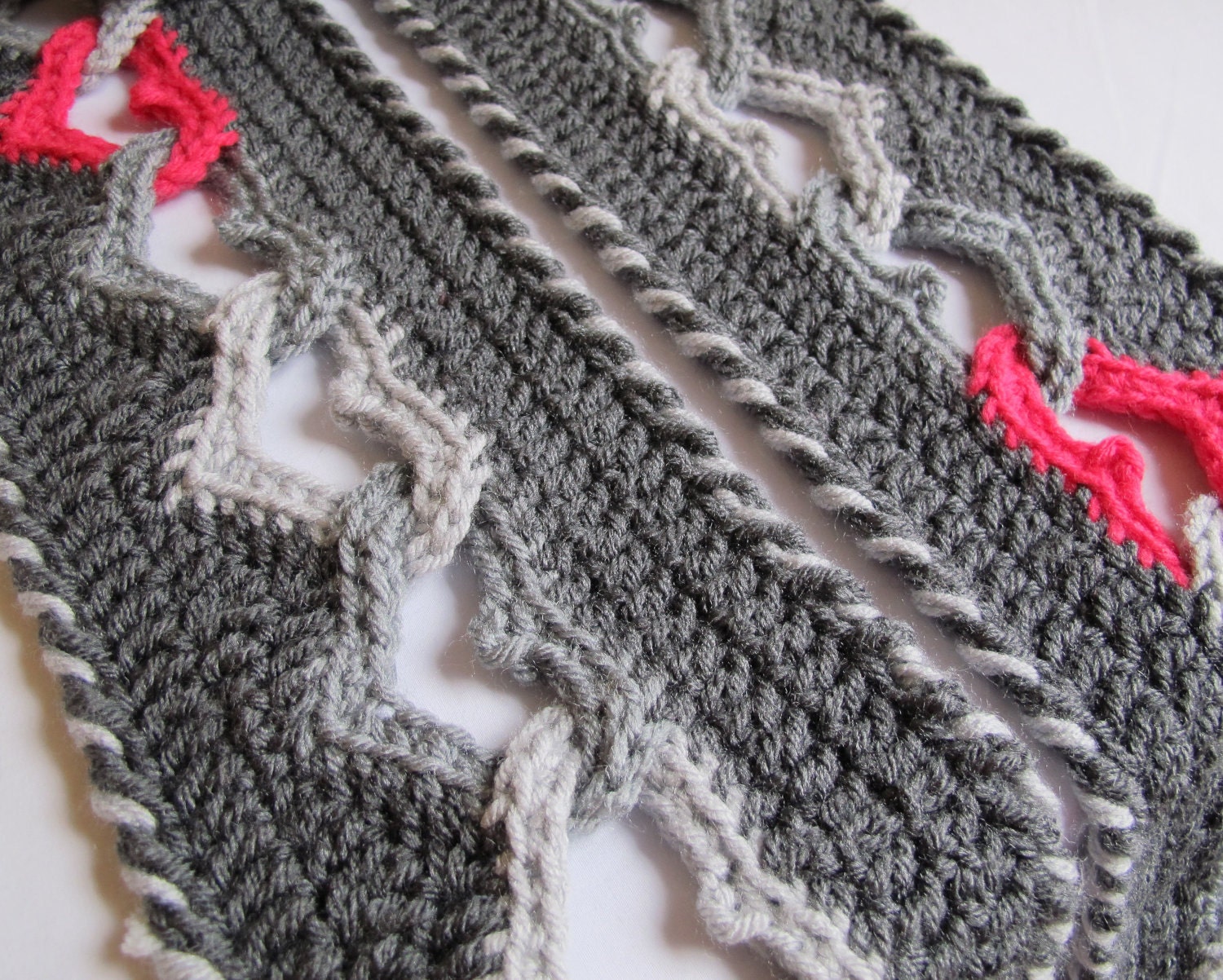2 CROCHET PATTERNS - Be Mine Hat & Sweetheart Scarf - Instant PDF Downloads