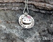 Hello Kitty---Hand Stamped Necklace