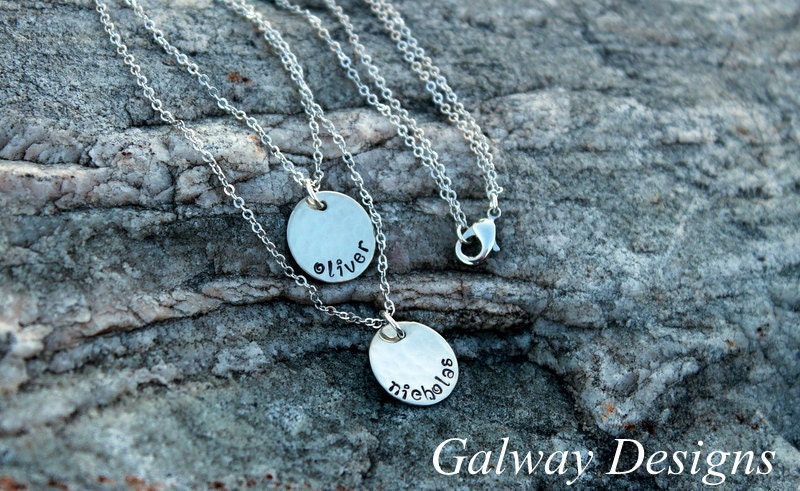 2 Disc Layered Hand Stamped Necklace