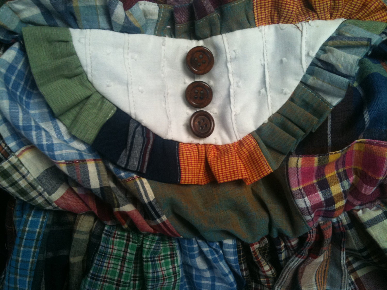 Handmade Romper/ Bloomers with Mustard Linen and White Cotton Hand Sewn/Striped Fabric