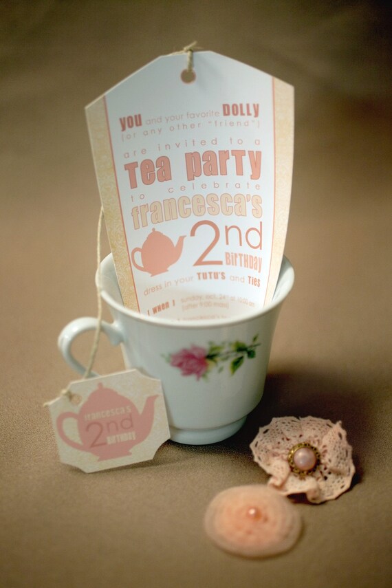 Tea Party Birthday Invitation - perfect for a girl's birthday, bridal shower, baby shower, or retirement party (DEPOSIT)