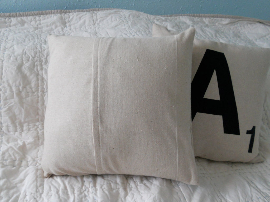 Set of Three SCRABBLE LETTER decorative pillow cushion covers -- NAP Ready to ship