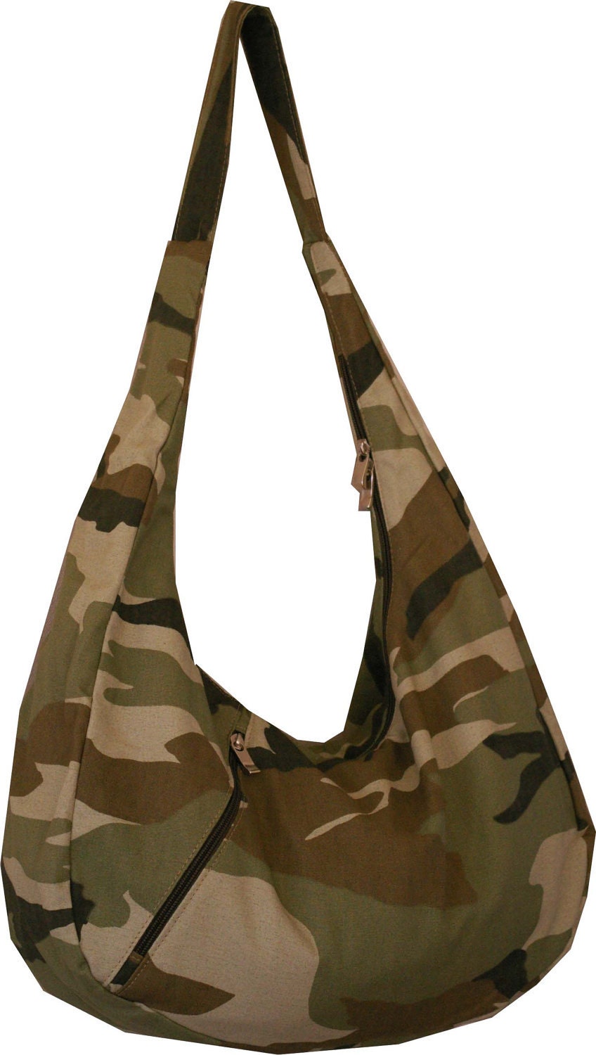 One of a Kind Carolina Stefano handmade purse, army print - Green.