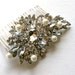 Crystal & pearl wedding hair comb. Bridal floral pearl comb. Wedding jewelry. Bridal hair piece