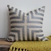 Doha metallic silver & natural handprinted organic hemp pillow cover 20x20