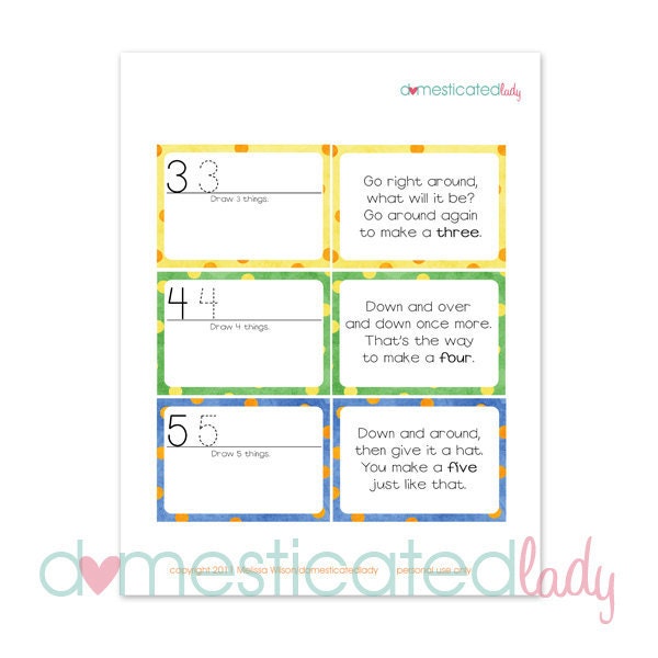 Printable 123 Book, Learn Your Numbers, digital pdf file