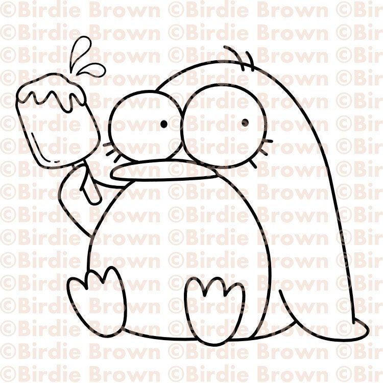 Digital stamp -- Penguin In Summer 01
