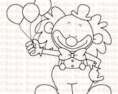 Digital stamp -- Clown - Balloon