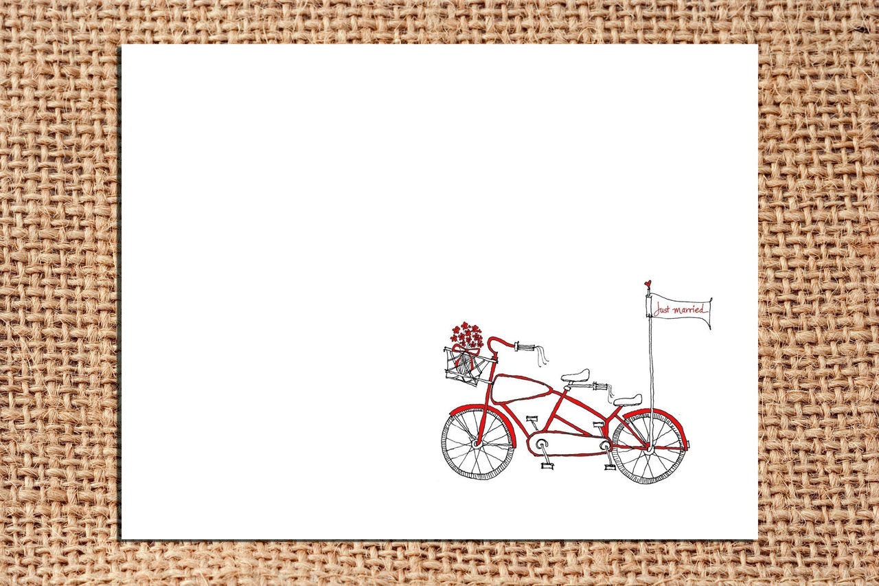 Bicycle - Just Married - Thank You Card