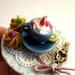 Cappuccino Tea Cup Ring with Whipped Cream Handmade, Alice in Wonderland - Wedding favors, bridesmaid gifts, bridal jewelry