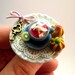 Cappuccino Tea Cup Ring with Whipped Cream Handmade, Alice in Wonderland - Wedding favors, bridesmaid gifts, bridal jewelry