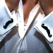 Orange Tangerine Mustache Cufflinks Handlebar Style Handmade - Halloween, wedding favors, groomsmens gifts - Bijotti&Ciciotti