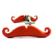 Orange Tangerine Mustache Cufflinks Handlebar Style Handmade - Halloween, wedding favors, groomsmens gifts - Bijotti&Ciciotti