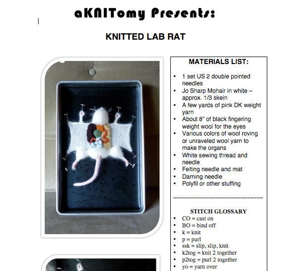 Knitted Lab Rat pattern PDF