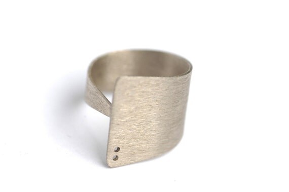 Adjustable Ring Minimalist Contemporary Scratch Mate Finish Sterling Silver 925