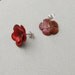 Red Flowers -- glass enamel earrings