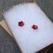 Red Flowers -- glass enamel earrings