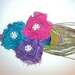 Peacock Headband,Shabby flower with Peacock Feather and rhinestone accent on fuschia pink headband.