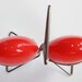 Retro Plastic Salt and Pepper Set with Metal Rack
