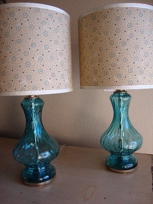 Vintage Glass Lamp Set