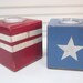 Americana, July 4th, Patriotic Stars and Stripes, Red White and Blue decor - 4th of July Candle