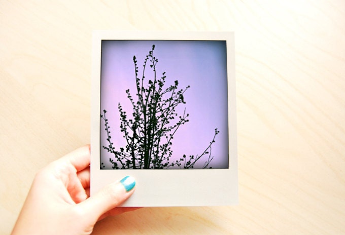 Silhouette Under the Purple Sky Polaroid Print - Photography Art Print - Home Decor - Wall Art - Bookmark - Buy 3 Get 1 Free