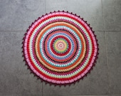 Instant Download - PDF CROCHET PATTERN - Colorful Rug - Permission to Sell Finished Items