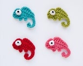Instant Download - PDF Crochet Pattern - Chameleon Applique - Text instructions and SYMBOL CHART instructions