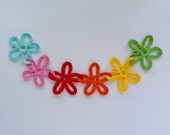 Instant Download - PDF Crochet Pattern PHOTOTUTORIAL - Garland of Colorful Flowers (Quick and Easy) -  Permission to Sell Finished Items