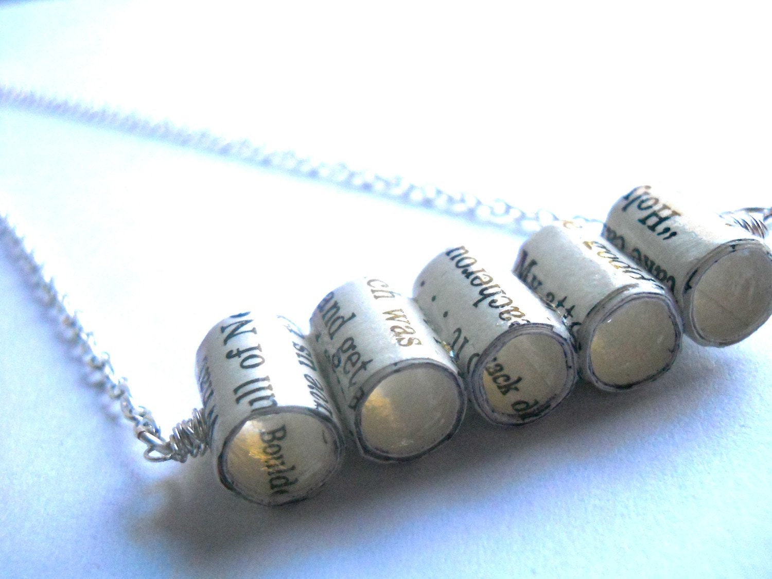 Bookworm Necklace made from old books