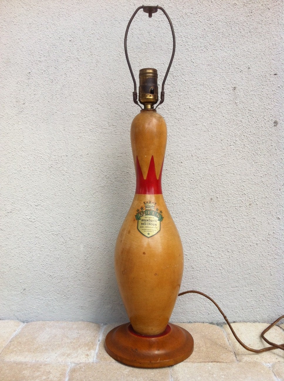 RESERVED for LAUREN Vintage Bowling Pin Lamp