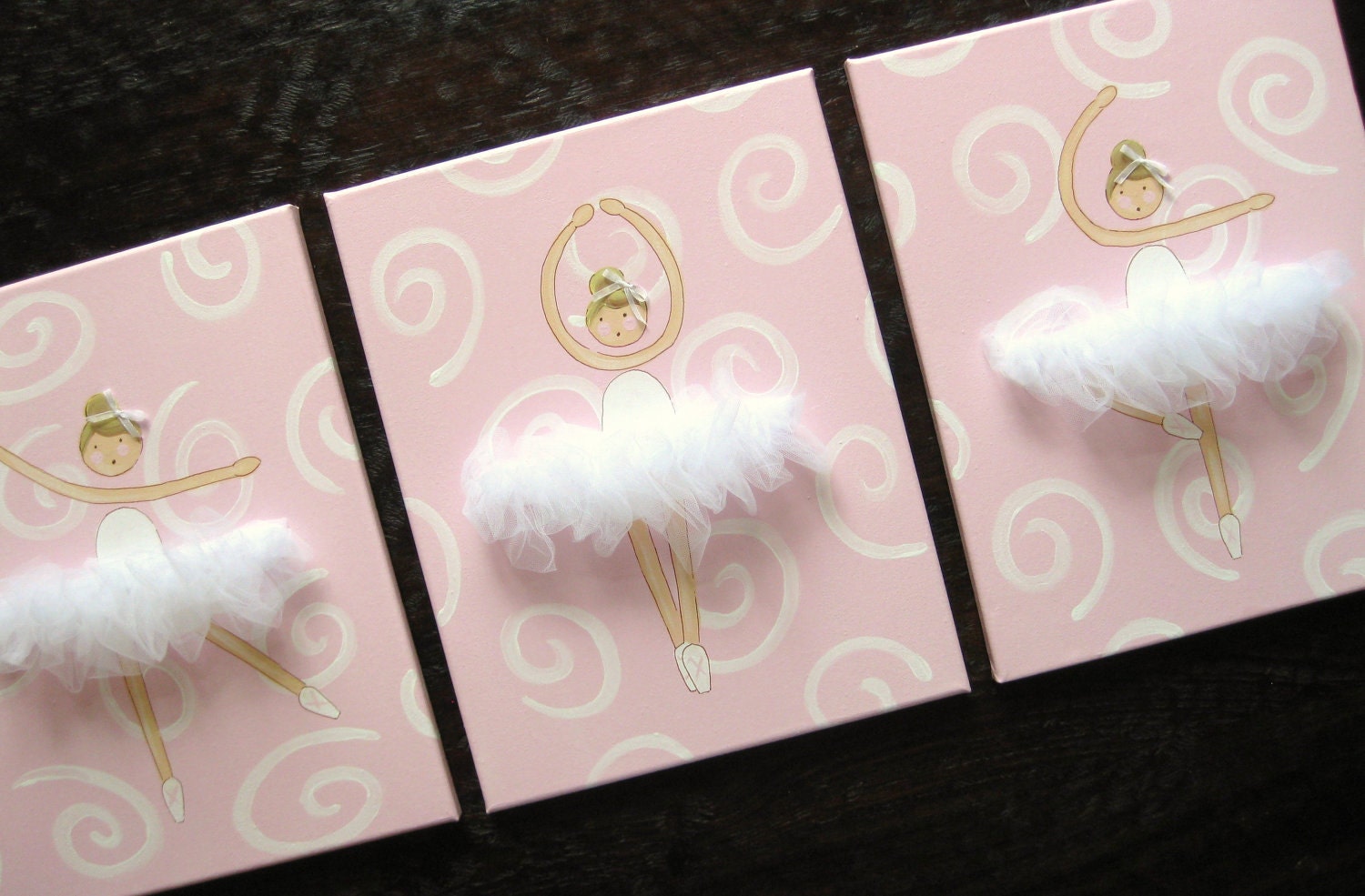 La Ballerinas (set of 3) 11x14, Light Pink, MADE TO ORDER
