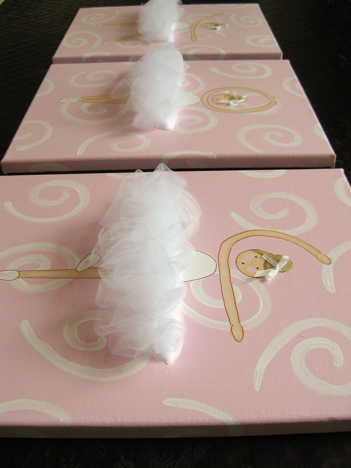 La Ballerinas (set of 3) 11x14, Light Pink, MADE TO ORDER