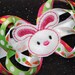 Felt Machine Embroidered Easter Bunny Centered on a Ribbon Hair Bow
