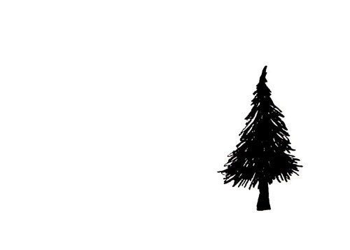Simple Tree Art Print - Black and White Minimalist Drawing - One Tree Left in the Forest