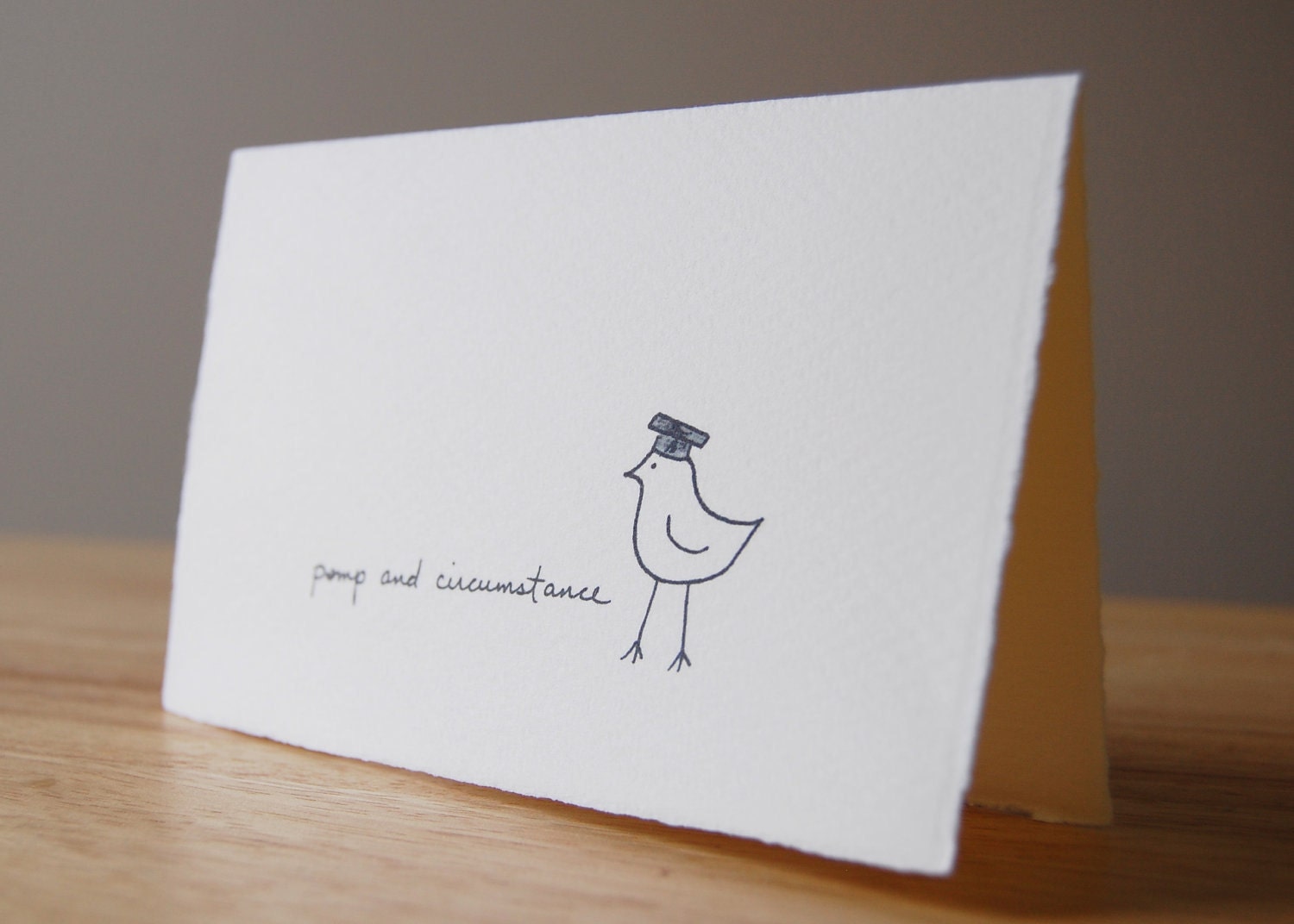 Cute Graduation Card - Simple Bird in Academic Cap - Pomp and Circumstance