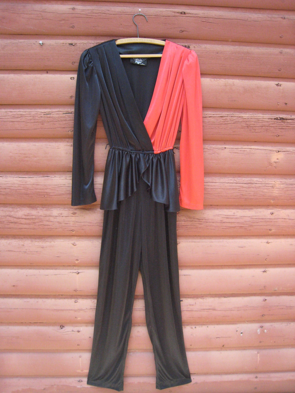 Vintage 1980s Color Blocked Disco Jumpsuit Studio 54