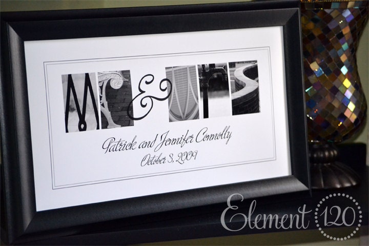 Personalized Alphabet Photography - Mr and Mrs Frame Reception Decoration or Wedding Gift